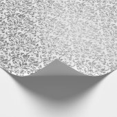 Silver White Damask Grau Net Delicate Diamond Geschenkpapier (Ecke)