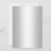 Silver White Damask Taufen/Christening Einladung (Rückseite)