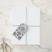 Silver & White Damask Vintage Wedding Event Gefall Geschenkanhänger (Mit Garn)