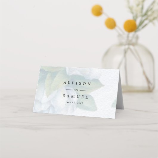 Silver White Dogwood Blüten Hochzeit Platzkarte (Rückseite)