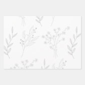 Silver White Floral Boho Wedding Geschenkpapier Set (Vorderseite 2)