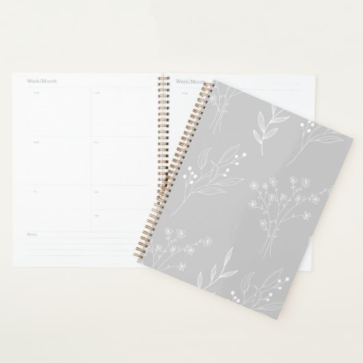 Silver White Floral Boho Wedding Planer (Anzeige)