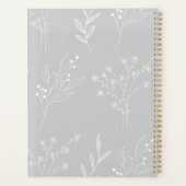 Silver White Floral Boho Wedding Planer (Rückseite)