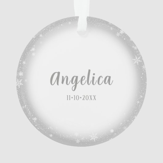 Silver White Foto Ornament (Rückseite)