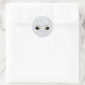 Silver White Glam Gold Makeup Eyelashes Gefallen Runder Aufkleber (Tasche)