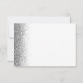 Silver White Glitzer Script Monogram Girly Dankeskarte (Rückseite)