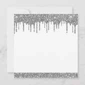 Silver White Glitzer Sweet 16 Save the Date Einladung (Rückseite)