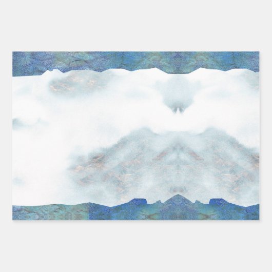 Silver white Gold Grunge Blue Paint Geschenkpapier Set (Vorderseite)