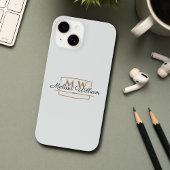 Silver White Gold Monogram Name Script iPhone Hülle