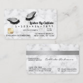 Silver White Gray Marble Glitzer Lashes Credit Visitenkarte (Vorne/Hinten)