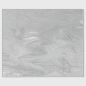 Silver White Gray Marble Molten Metallic Shiny Geschenkpapier (Flach)
