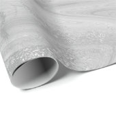 Silver White Gray Marble Molten Metallic Shiny Geschenkpapier (Rolleneckpunkt)