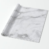 Silver White Gray Marble Stone Brushs Geschenkpapier (Ungerollt)