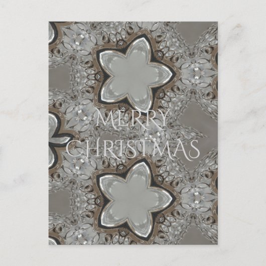 Silver White Gray Shiny Star Frohe Weihnachten (Vorderseite)