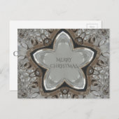 Silver White Gray Shiny Star Frohe Weihnachten (Vorne/Hinten)