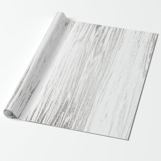 Silver White Grey Wood Minimal Glam Geschenkpapier (Ungerollt)