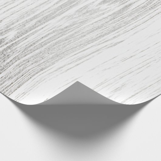 Silver White Grey Wood Minimal Glam Geschenkpapier (Ecke)