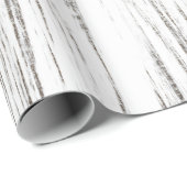 Silver White Grey Wood Minimal Glam Geschenkpapier (Rolleneckpunkt)