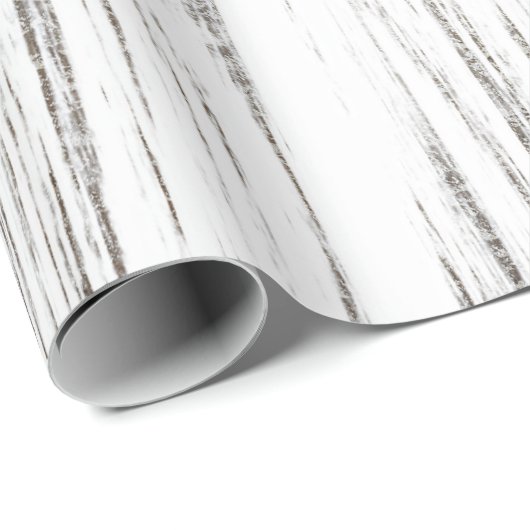Silver White Grey Wood Minimal Glam Geschenkpapier (Rolleneckpunkt)