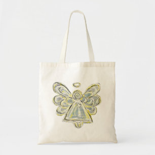 Silver White Guardian Angel Art Custom Toag Tasche