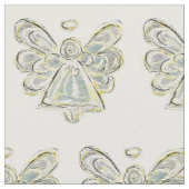 Silver White Guardian Angel Kunststoffe Stoff (Nahaufnahme)