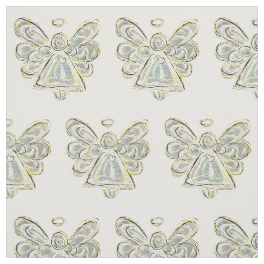 Silver White Guardian Angel Kunststoffe Stoff (Muster)