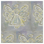 Silver White Guardian Angel Kunststoffe Stoff (Nahaufnahme)