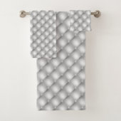 Silver White Imitate Diamond Pattern Hotel Chic Badhandtuch Set (Insitu)