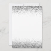 Silver White Jay Age Geburtstag Glitzer Modern Einladung (Rückseite)