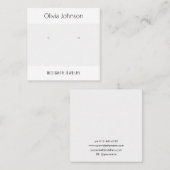 Silver White Juwelier Earring Display Visitenkarte (Vorne/Hinten)