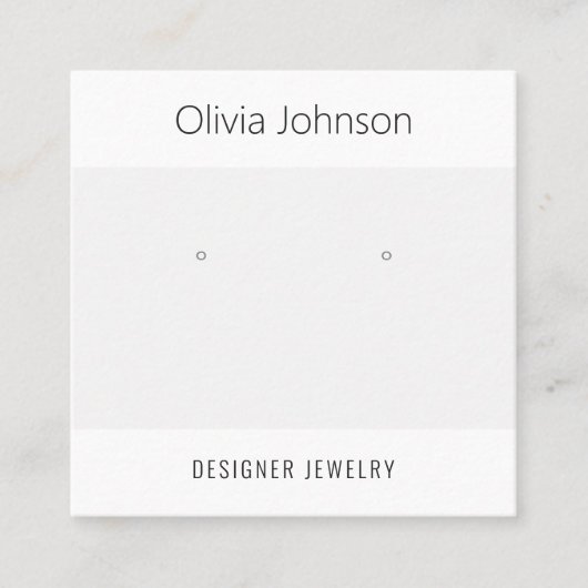 Silver White Juwelier Earring Display Visitenkarte (Vorderseite)