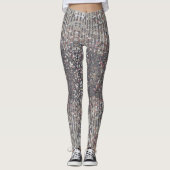 Silver White Kristall Sequenzmuster Leggings (Vorderseite)
