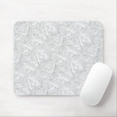 Silver White Lace Pattern Mousepad (Mit Mouse)