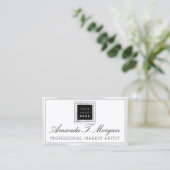Silver White Lounge für Hochzeitsplaner-Logo Visitenkarte (Stehend Vorderseite)