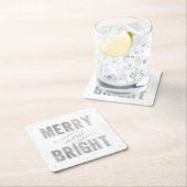 Silver & White Merry und Helle Winterurlaub Rechteckiger Pappuntersetzer (Vor Ort)