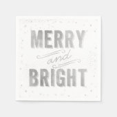 Silver & White Merry und Helle Winterurlaub Serviette (Vorderseite)