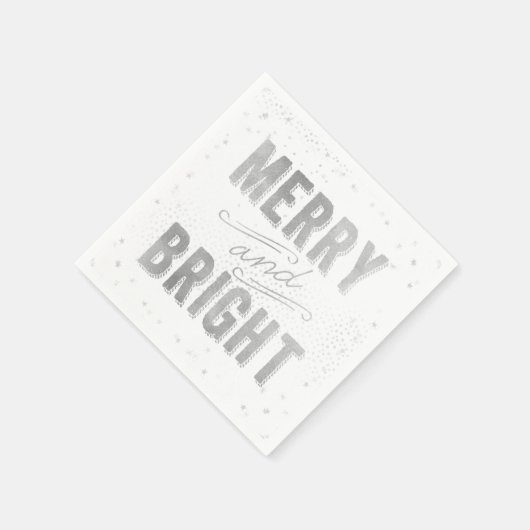 Silver & White Merry und Helle Winterurlaub Serviette (Ecke)