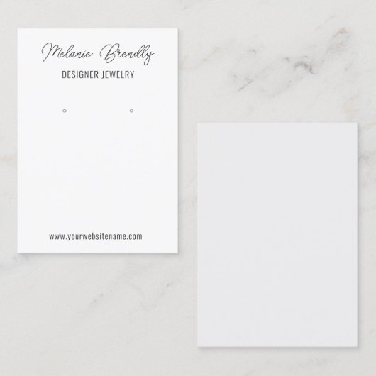 Silver White Modern Chic Schmuck Earring Display Visitenkarte (Vorne/Hinten)