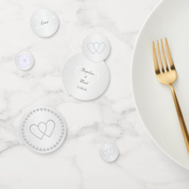 Silver & White Personalisiert Wedding Table Confet Konfetti