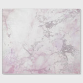 Silver White Pink Gray Marble Shiny Pinsel Geschenkpapier (Flach)