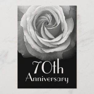 Silver White Rose Metallic zum 70. Jubiläum Einladung