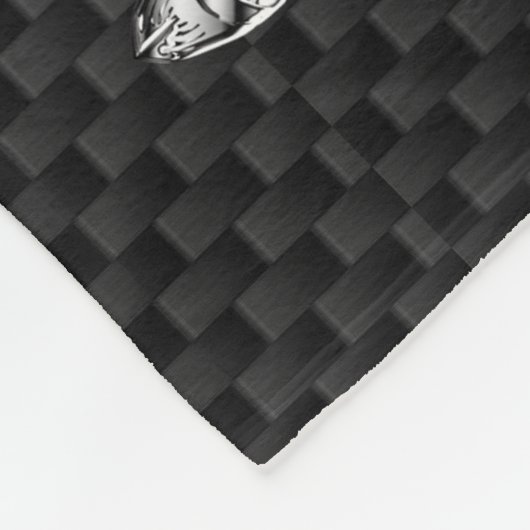 Silver White Schwanz Dee on Carbon Fibre Style Pri Fleecedecke (Ecke)