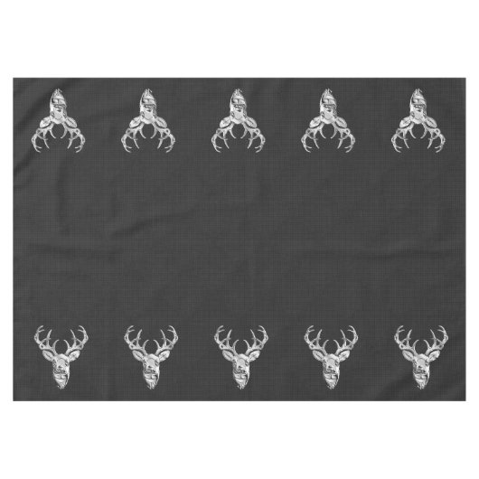 Silver White Schwanz Dee on Carbon Fibre Style Pri Tischdecke (Vorderseite (Horizontal))