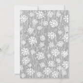 Silver White Snowflake Custom Holiday Card Ankündigung (Rückseite)
