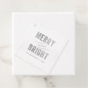 Silver & White Snowflake Merry und Heller Urlaub Geschenkanhänger