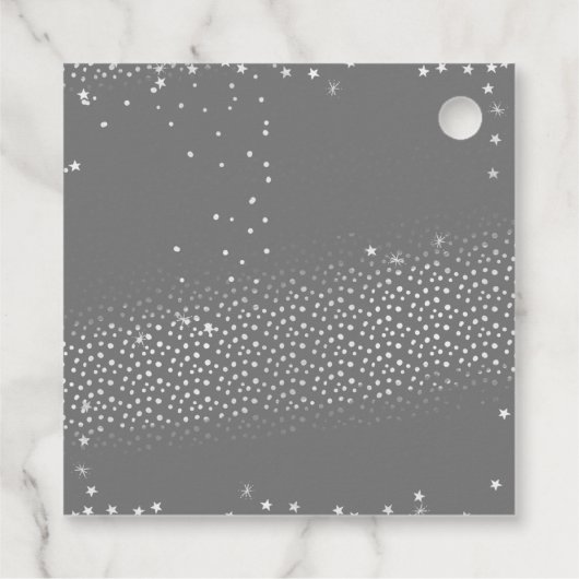 Silver & White Snowflake Merry und Heller Urlaub Geschenkanhänger (Rückseite)