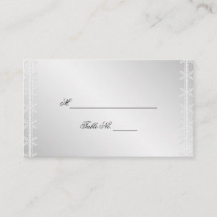 Silver White Snowflake Winter Hochzeit Platzkarten