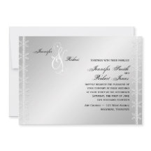 Silver White Snowflake Winter Hochzeitseinladung