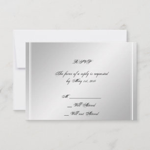 Silver White Snowflake Winter Response Card RSVP Karte