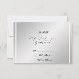Silver White Snowflake Winter Response Card RSVP Karte